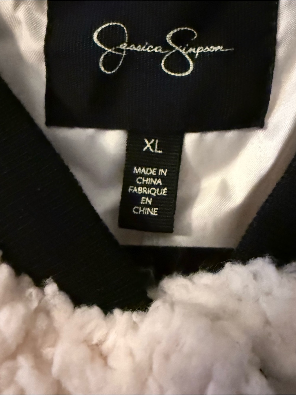 Jessica Simpson Black Teddy Jacket with White Sherpa